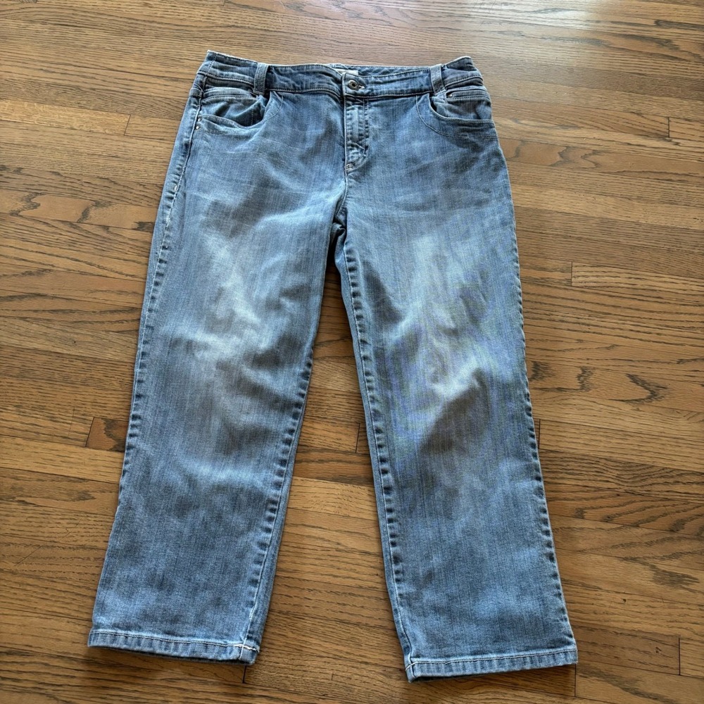 Chico's Platinum Denim Ultimate Fit Slim Leg Cropped Jeans Blue Size 15